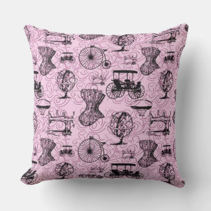 Pink Steampunk Pattern Kissen