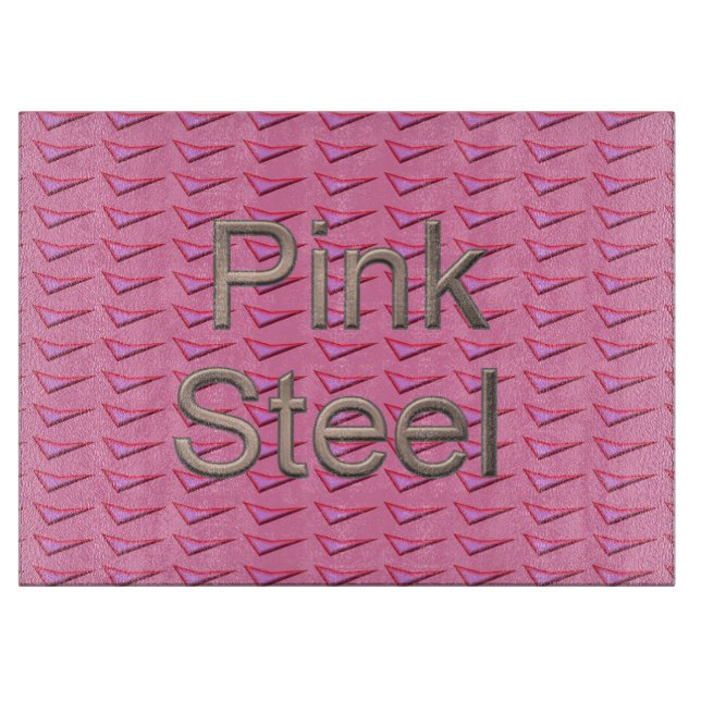 Pink Steel Glasspanplatte Schneidebrett (Vorderseite)