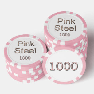 Pink Steel white pink 1000 gestreifter Poker Chip