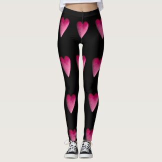 Pink-Steinherzen Leggings