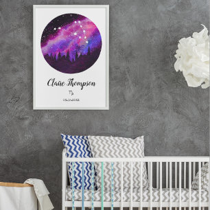 Pink Sternbild Steinbock Horoskop-Sternzeichen-Ges Poster