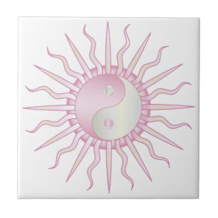 Pink Sternexplosion Yin Yang Fliese