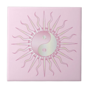 Pink Sternexplosion Yin Yang Fliese
