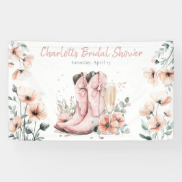 Pink Stiefel & Bubbly Champagner Brautparty Banner