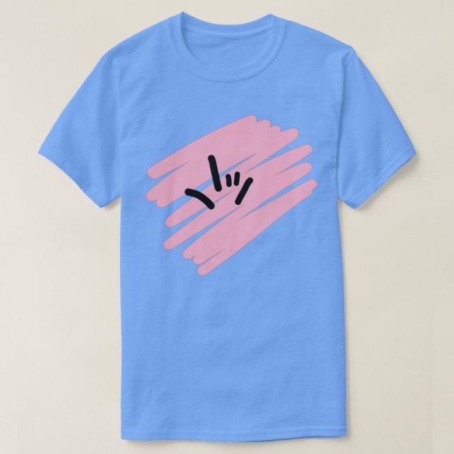 Pink-Stiel-Handzeichen T-Shirt (Design vorne)