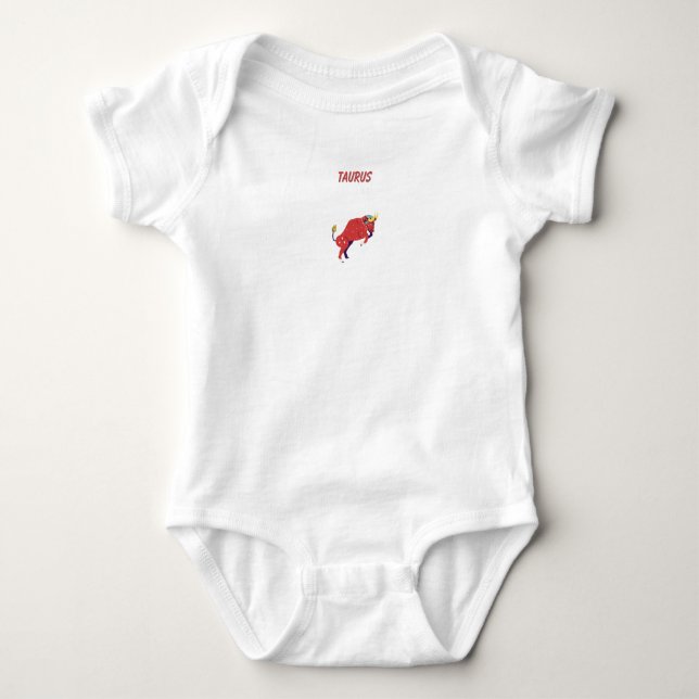 Pink Stier, Sternzeichen, Sternzeichen-Druck Baby Strampler (Vorderseite)