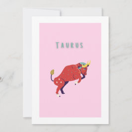 Pink Stier, Sternzeichen, Sternzeichen-Druck Einladung