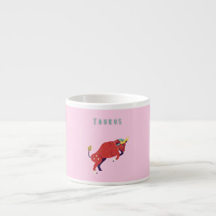 Pink Stier, Sternzeichen, Sternzeichen-Druck Espressotasse