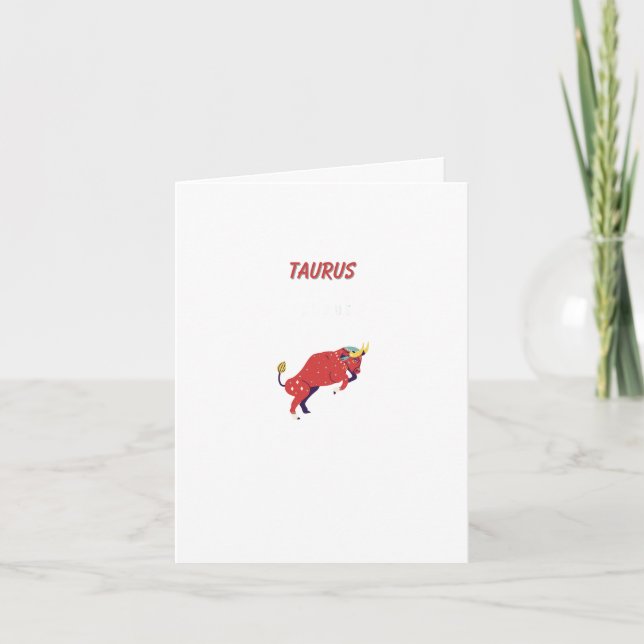 Pink Stier, Sternzeichen, Sternzeichen Druck Karte (Vorderseite)