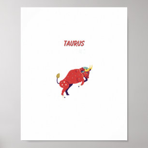 Pink Stier, Sternzeichen, Sternzeichen-Druck Poster