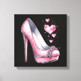 Pink Stilettos und Diamond Shaped Hearts Leinwanddruck