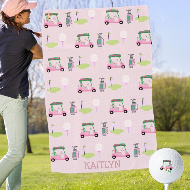 Pink Stilvoll Feminine Golf Design Individuelle Na Golfhandtuch (Von Creator hochgeladen)