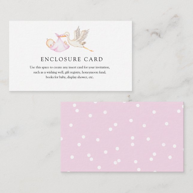 Pink Storch Custom Enclosure Card Begleitkarte (Vorne/Hinten)
