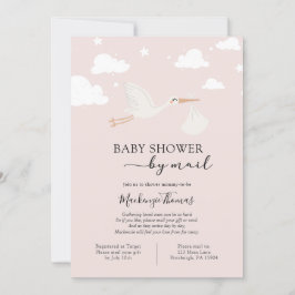 Pink Stork Baby Dusche by Mail Einladung