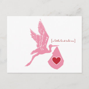 Pink Stork Baby Dusche Einladung Postkarte