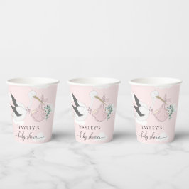 Pink Stork Baby Dusche Pappbecher