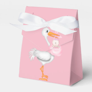 Pink Stork Baby Shower Favor Box Geschenkschachtel