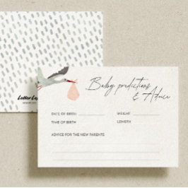 Pink Stork Baby Vorhersagen und Advice Game Begleitkarte