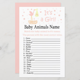 Pink Stork Nest Baby Animes Name Spiel
