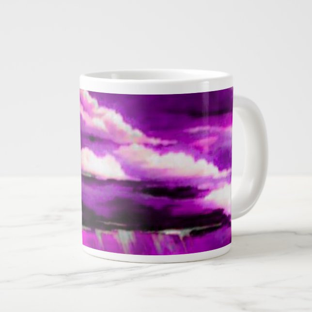 Pink Stormy Clouds Jumbo-Tasse (Vorderseite Rechts)
