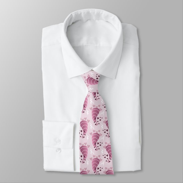 Pink Stormy Liebe Neck Tie Krawatte (Gebunden)