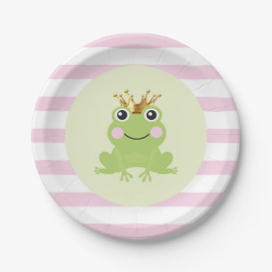 Pink Storybook Fairy Tale Frog Prince Baby Dusche Pappteller