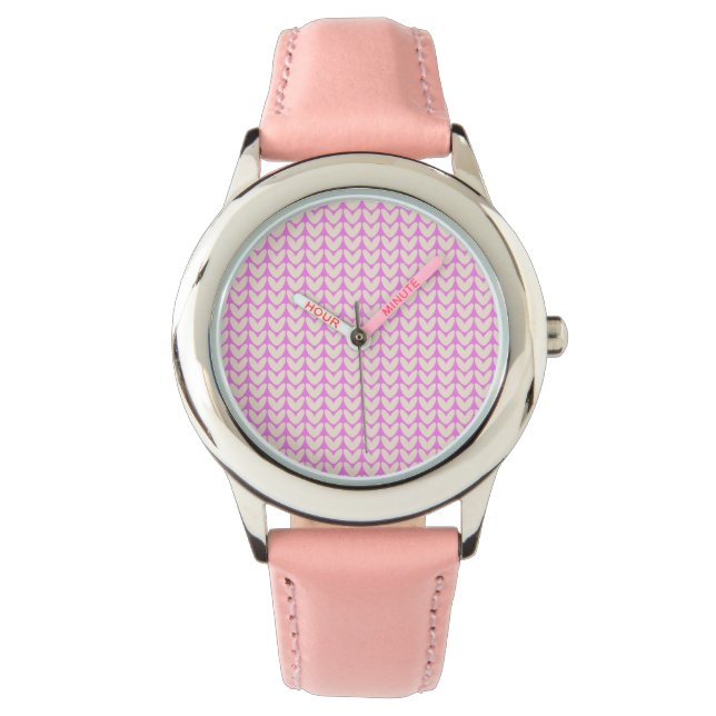 Pink Strap mit Herz-Shaped Design Armbanduhr (Vorderseite)