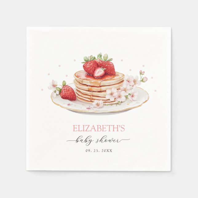 Pink Strawberry Baby Brunch Serviette (Vorderseite)