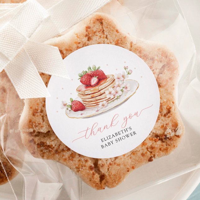 Pink Strawberry Baby Brunch Vielen Dank Runder Aufkleber (Von Creator hochgeladen)