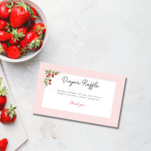 Pink Strawberry Baby Shower Diaper Raffle