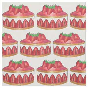 Pink Strawberry Fraisier Cake French Pastry Köche Stoff