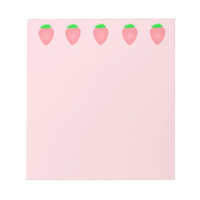 Pink Strawberry Patterns Baby Shower Sommer 2025 Notizblock (Vorderseite)
