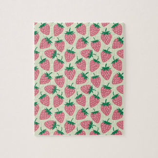 Pink Strawberry Summer Pattern Puzzle