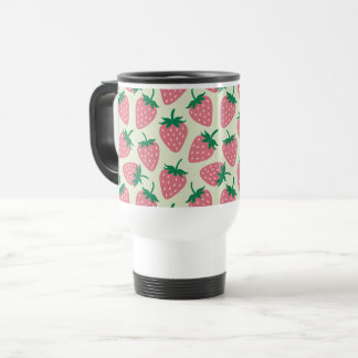 Pink Strawberry Summer Pattern Reisebecher