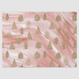 Pink Streak Gold Glitzer Glam Weihnachtsbaumen Seidenpapier