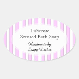 Pink Streifen Custom Soap or Recicker Ovaler Aufkleber