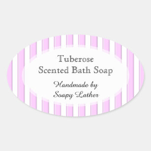Pink Streifen Custom Soap or Recicker Ovaler Aufkleber