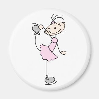 Pink Strichmännchen Girl Skaten Magnet