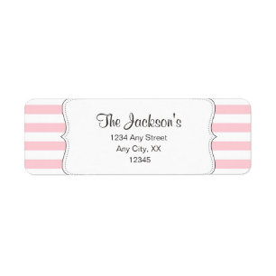Pink Strip Babydusche Rücksendeadresse