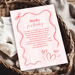Pink Strip Coquette Bücher für Baby Begleitkarte
