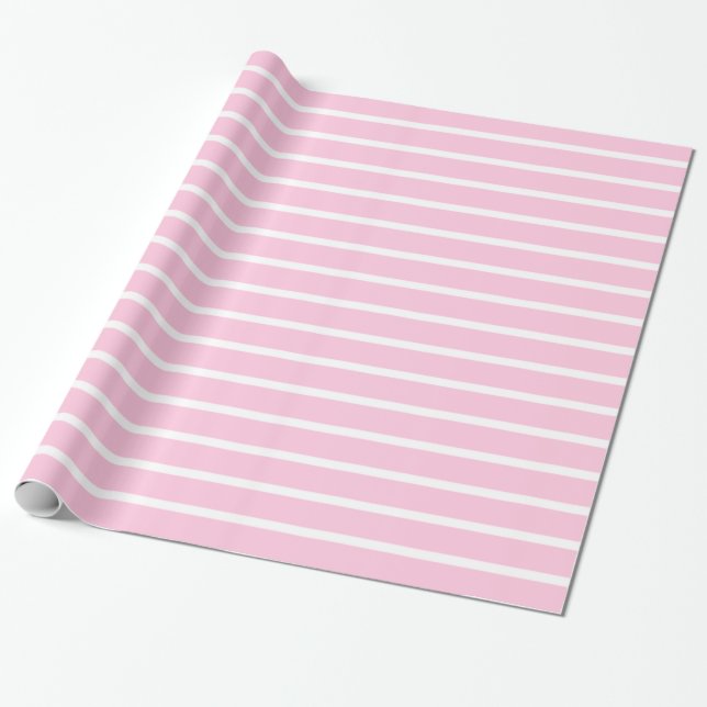 Pink Strip Wrapping Paper Geschenkpapier (Ungerollt)