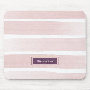 Pink Stripe Aquarellfarbe Textname Mousepad