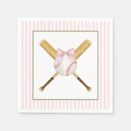 Pink Stripe Baseball Serviette