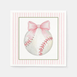 Pink Stripe Baseball Serviette