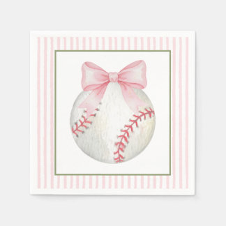Pink Stripe Baseball Serviette
