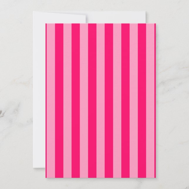 Pink Stripe Blank Girly Einladung (Vorderseite)