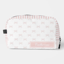 Pink Stripe Bow Pattern Gingham Coquette Cosmetic  Waschbeutel