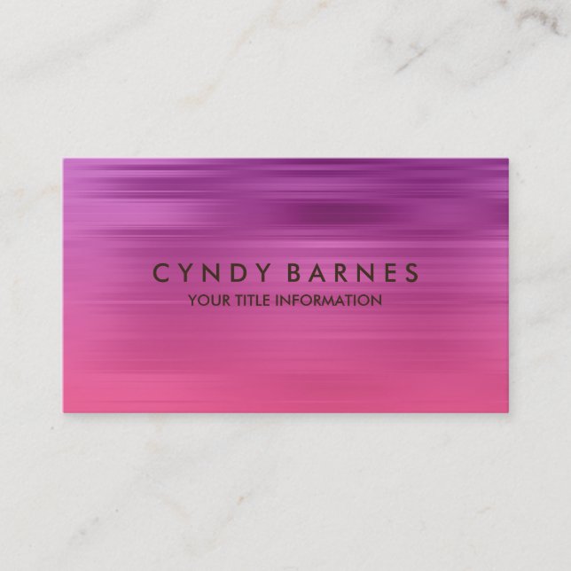 Pink Stripe Business Card Visitenkarte (Vorderseite)