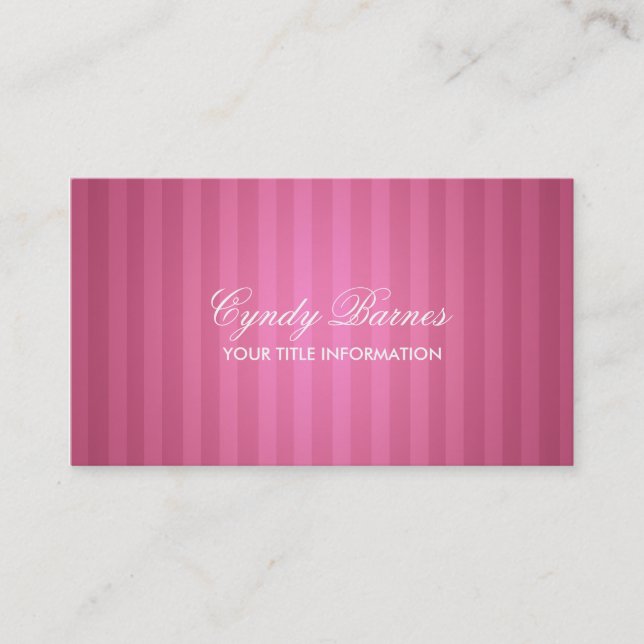 Pink Stripe Business Card Visitenkarte (Vorderseite)