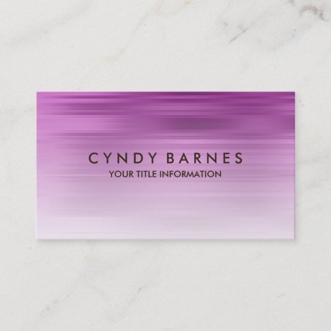 Pink Stripe Business Card Visitenkarte (Vorderseite)